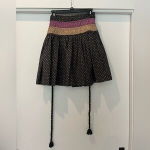 Polka Dot Skirt with Purple and Tan Accents